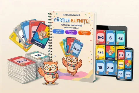 Cărțile Bufniței – 5 jocuri de matematică
